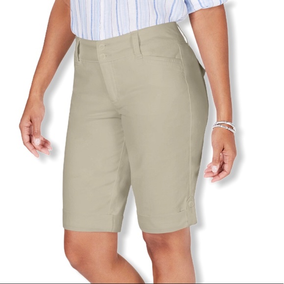 Charter Club Tummy Control Chino Shorts - Picture 2 of 8